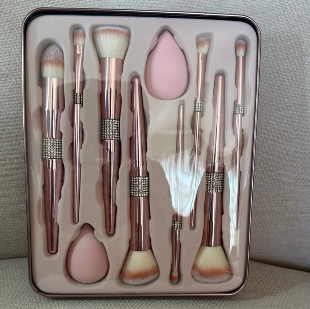 💕▪️Glitz & Glam ▪️Full Face Makeup 11pc Brush Set - Pink